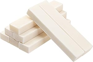 8Pcs Yootones Guitar Nuts Blank Guitar Bone 52x6x10mm Compatible with Electric, Acoustic, Classical, Cigar Guitar, Mandolin, Banjo, Ukulele Part Replacement (White)