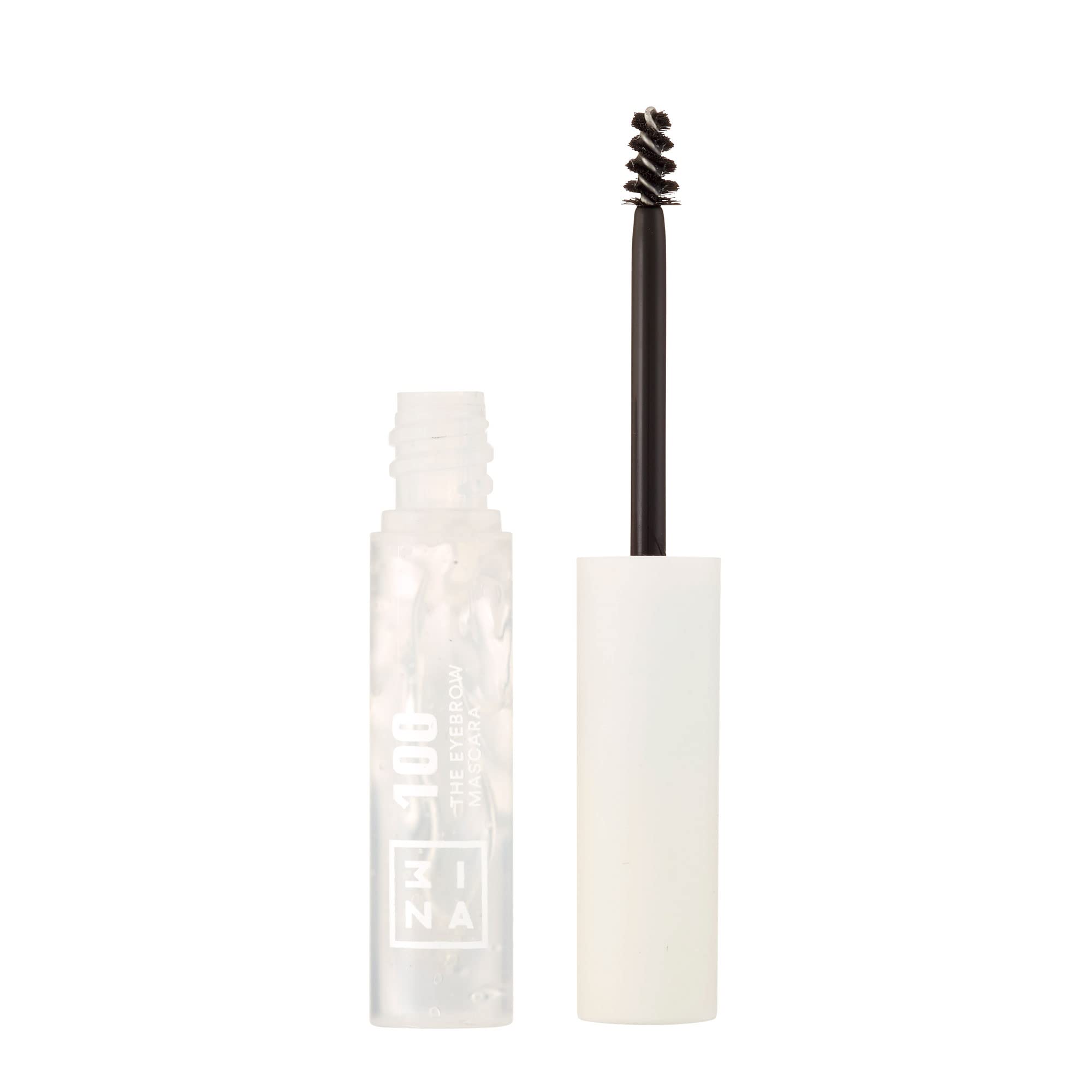 3INA MAKEUP - The Eyebrow Mascara 100 - Transparent Fixes Defines Volume and Control Brows - Non Sticky Gel Formula - Dense & Fuller Brows - Multiplier Effect - Good Adhesion - Vegan - Cruelty Free