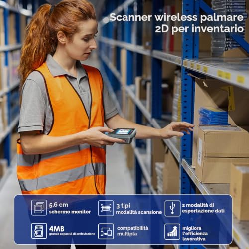 Eyoyo 2D Barcode Reader, Inventory Barcode Scanner Data Collector, 1D QR Wireless Data Terminal Portable Inventory Device with 2.2 Inch TFT Colors LCD Screen for Warehouse Express