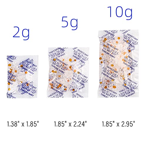 LotFancy 10 Gram 40 Packs Indicating Silica Gel Packets, Food Safe Desiccant Packs, Moisture Absorber Dehumidifier, Orange to Dark Green