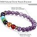 Dhnewsun Men,Women 8mm Lava Rock Beads Chakra Bracelet Black Healing Energy Stone Gemstone Bracelet (3-Piece)