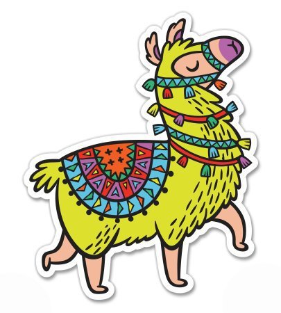 Magnet Cute Yellow Llama - Magnetic vinyl sticks to any metal fridge, car, signs 5"