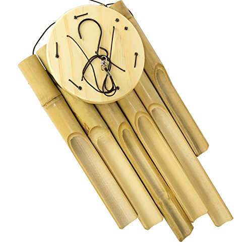 DateDirect Bamboo Wind Chimes Outdoor, Wooden Wind Chime 32” Amazing Grace Wind Chimes for Garden, Yark,Patio and Home Décor with S Hook (32" Natural Bamboo) - Thumbnail 4