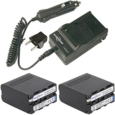 JINGNENGTE High Capacity 8800mAh 2x NP-F990 Battery and 1xTravel Home Charger Adapter for Sony DCM-M1 MVC-CD1000 HDR-FX1 NEX-FS700RH HXR-NX3 Expanded as NP-F750 NP-F770 NP-F550 NP-F960 NP-F970