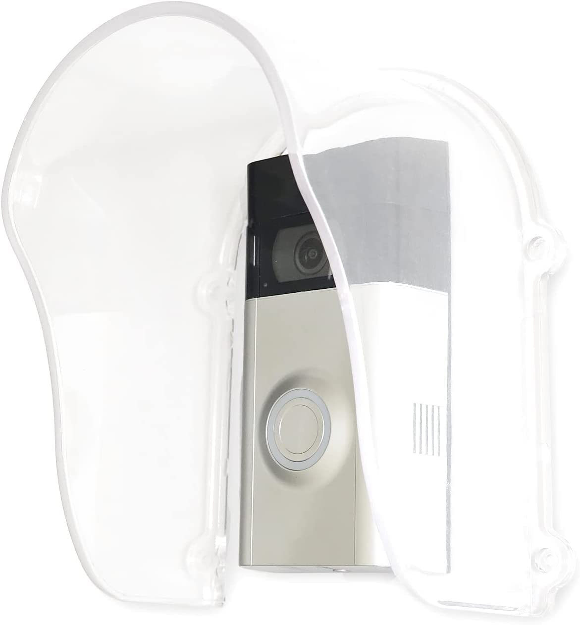 Plastic Doorbell Rain Cover, Transparent Ring doorbell Cover Weatherproof Waterproof Protector Doorbell Access Control Attachment for Door Access/Attendance Machine/Doorbell Chime(Transparent)