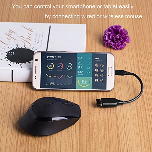Besgoods 2-Pack Micro USB 2.0 Cable OTG USB On The Go Adapter Male Micro USB to Female short USB Cables OTG Adapter for Samsung/Google/ Sony/HTC/Android or Smartphones Tablets with OTG Function 6inch