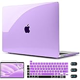 CISSOOK Cover for MacBook Pro 13 Inch Case Purple 2025-2020 Release A2251 A2289 A2338 with Touch Bar, Plastic Hard Shell Case with Keyboard Cover for Pro 13 M1 M2 - Purple