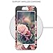 SKYLMW Apple iPhone 7 Plus Case Cute Flowers for Girls/Women Smooth Surface Three Layer Shockproof Protective Cover,Floral Black