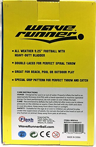 image for Wave Runner Grip It Waterproof Football Size 9.25 inches with Sure Gri