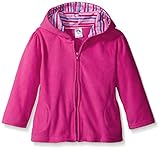Gerber Infant Girls' Hooded Micro Fleece Jacket,Fuchsia,12 Months