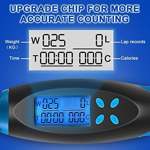 Gejoy Electronic Counting Jump Rope, Adjustable Fitness Jumping Rope with Electronic Time Calorie Counter, Skipping Rope for Children Adult Women Indoor Outdoor Sports Weight Loss Exercise 5 51XNEL7nDcL. AC