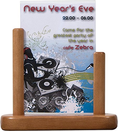 Securit Table Poster Frame-A6, Hard Wood with Lacquered Teak Finish