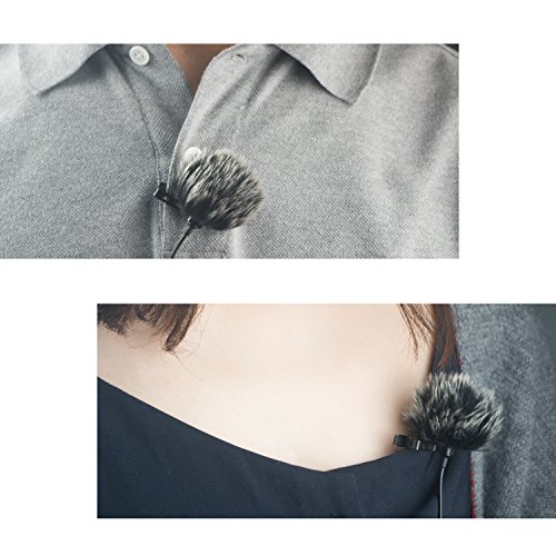 5 Pack Lapel Microphone Windscreen, Morfone Mini Size Lavalier Mic Furry Windscreen Muff/Micromuff - Black