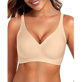 DB MOON Womens Jelly Bras Wireless Seamless Push Up Full Coverage Tshirt Bra No Underwire Supportive Bralette