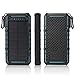 Hiwill Solar Charger 12000mah, Waterproof IP67 Portable Solar Phone Charger, Dual USB Solar Power Bank Input 2.0A MAX External Battery Charger with 2 LED Flashlight for Outdoors-with SoS Modes