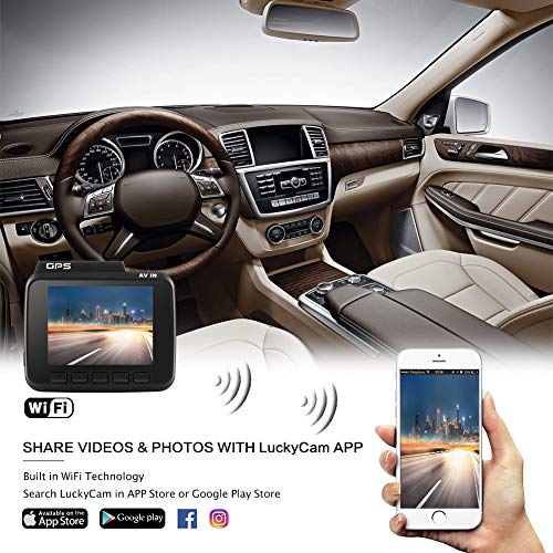 4K Car Dash Cam, 2.4" Dash Camera Recorder WiFi GPS, 170 °Wide Angle Dashboard Camera with G-Sensor, WDR Super Night Vision, Loop Recording,Parking Monitor,SOS Protection,Motion Detection