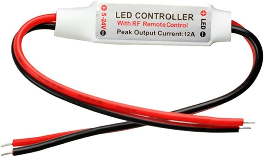 LitaElek LED Strip Controller with RF Wireless Remote Control DC 5-24V 5A Mini LED Dimmer for 2 pin Monochrome COB LED Strip and SMD 5050 3528 2835 5630 LED Tape LED Ribbon LED Rope LED String Light - Image 5