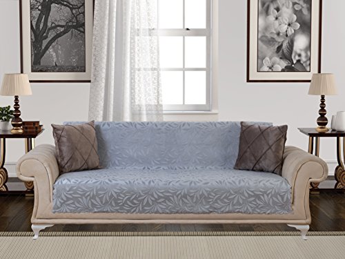 Chiara Rose Anti-Slip Armless 1-Piece Sofa Throw Slipcover for Dogs Pets Kids Non-Slip Furniture Cover Shield Protector Fitted 2 & 3 Cushion Couch Futon Sectional Recliner Seater Acacia Sofa Gray