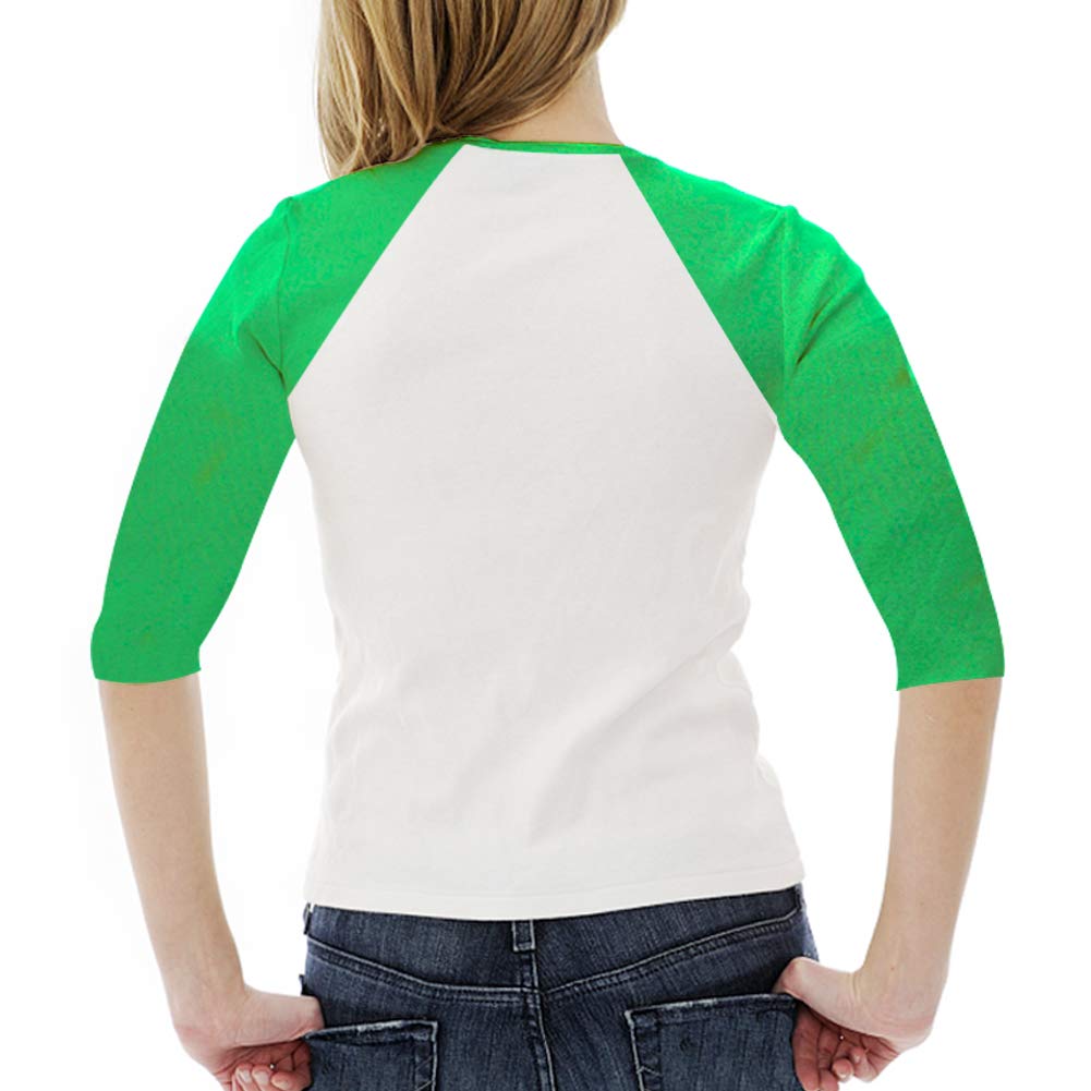 Freesooth St Patrick\'s Day Irish Shamrock Women 3/4 Sleeve Baseball Jersey Shirt Unisex Raglan T-Shirt Green