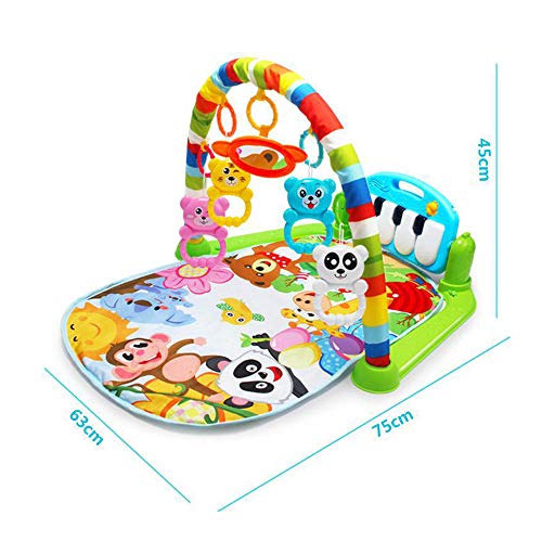 Large Baby Play Mat,Fitness Bodybuilding Rack Pedal Piano Music Play Mat Blanket Activity Gym Toy Kick Piano Light Sound Baby Girl Boy,0-18Month - Thumbnail 5
