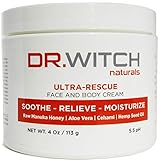 Manuka Honey Healing Cream for Rosacea, Dry Itchy Skin, Sunburn Relief for Face & Body, with Hemp & Aloe & Shea to Repair and Defy Aging. Natural Gentle care for Arthritis & Shingles (4 oz)