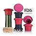 Wine Stoppers,Wine Silicone Caps Stoppers Bottle Sealer，Silicone Reusable Wine and Beverage Bottle Stoppers, Cork Replacement for Wine(Set of 6)