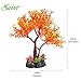 Saim Plastic Plants Artificial Orange Yellow Tree for Fish Tank Decorations Aquarium Decor Bonsai Ornament 8.6