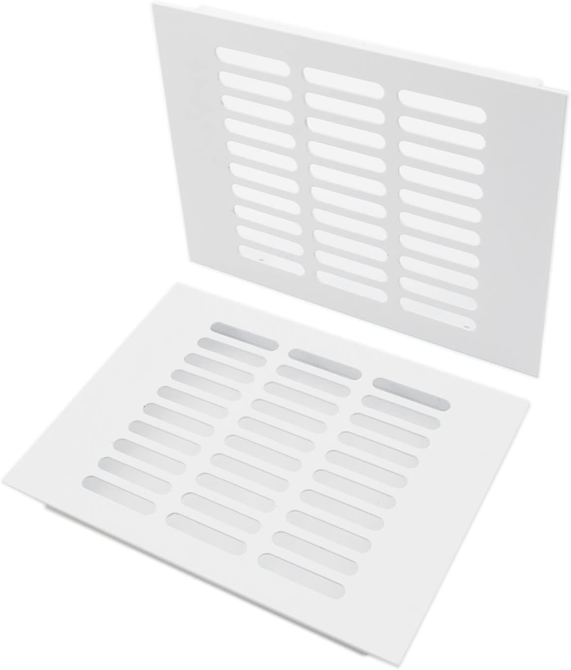 Registers, Grilles & Vents - 2PCS Air Vent Cover,TTZEZE White Aluminium Alloy Ventilation Grille Rectangle Metal Louvered Grill Cover for Wardrobe Stove Shoes Cabinet Sink Kitchen Bathroom Side Wall Ceiling and Floor Exhaust Vent