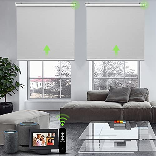 SmartWings Motorized Roller Shades,100 Blackout Rechargeable Motorized Smart Roller Blinds with
