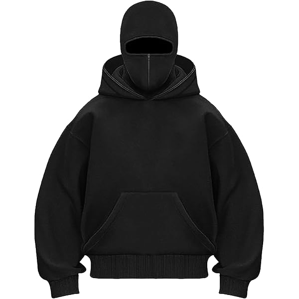 ★SATUR★ Balaclava Nylon Hooded Sweatshirt Butter Cream SA2 Balaclava Hoodie Hoodie With Built In Balaclava Balaclava