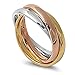 STR-0002 High Polished Stainless Steel Triple Multi Color Band Ring Size 3-12