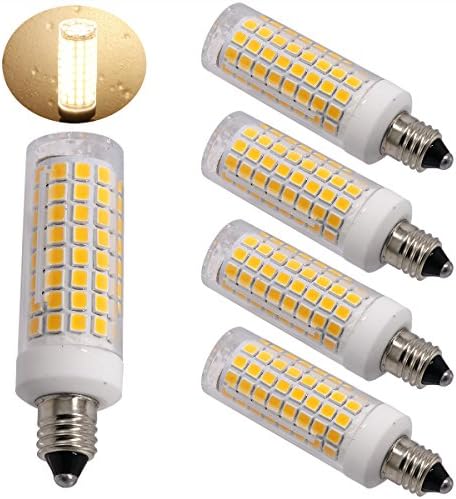 Ylaide E11 led light bulb 75W 10W halogen bulbs equivalent, 1100lm, e11 mini candelabra base 110V 120V 130V input 60W 75W 100W halogen bulbs replacement, warm white 3000K pack of 4 (Warm White 3000K)