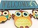 Primitive Country Wood Blue Welcome Owl Sign/Wall Art