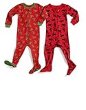 Leveret Baby Boys Girls Christmas Footed Pajamas Sleeper 100% Cotton Kids & Toddler Pjs (6 Months-5 Toddler)