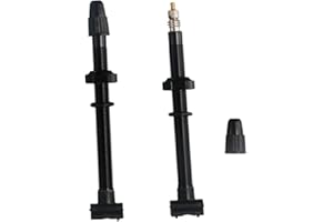 POKINGE 2 Pcs Alloy Valve Nipples 60mm/80mm Bicycle Tubeless Presta Valve Stems No Leak Presta Value Stems Kits with Valve Stem Caps Fit Most Bicycle