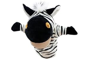 Unisex Puppet Cartoon Lion Plushie with Movable Mouth, Plush Stuffed Animal, Hand Puppet for Interactive Fun, Zebra
