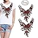 Fashionclubs 2pcs/set Embroidered Venise Lace Neckline Collar Rose Floral Green Leaf Applique Motif Patches For Scrapbooking And Sewing