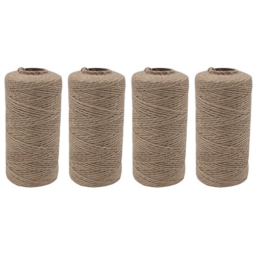 Zicome Natural Jute Twine for Crafts Decoration Gift Wrapping Gardening Applications, Rolls of 4, Total 1200 Feet - Thumbnail 7