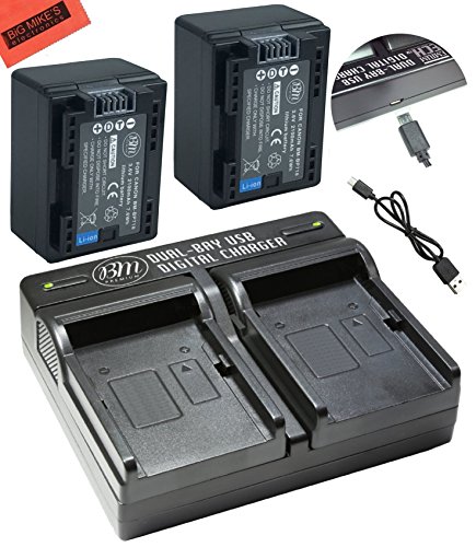 BM Premium 2 BP-718 Batteries and Dual Charger for Canon Vixia HFR80 HFR82 HFR800, HFR70, HFR72, HFR700, HFR32, HFR300, HFR40, HFR42, HFR400, HFR50, HFR52, HFR500, HFR60, HFR62, HFR600 Camcorder