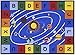Ottomanson Jenny Collection Blue Base with Multi Colors Kids Children's Educational Our Solar System Design Area Classroom Rugs, Multicolor, 5'0