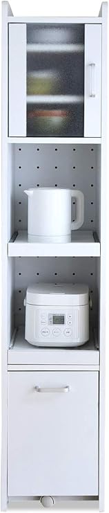 Amazon Jkプラン すきま 隙間収納 キッチン ミニ 食器棚 キッチン家電収納 家電収納棚 スリム 幅 32 5 高さ 161 ホワイト Tsfkc0532wh 食器棚 オンライン通販