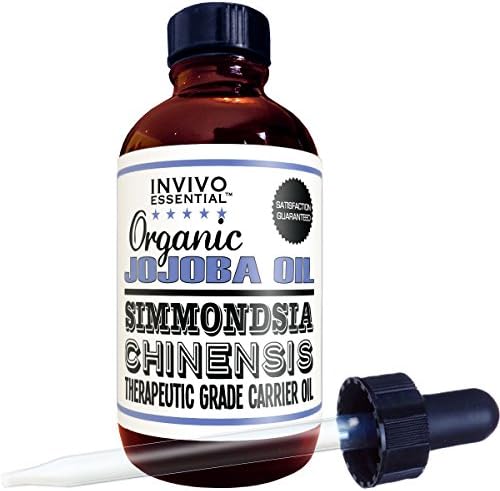 Organic Jojoba USA Manufactured Oil Premium Therapeutic Grade 4 Ounce Liquid Carrier Oil For Aromatherapy Relaxing Massage and Diluting Essential Oils With Free Dropper