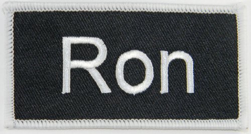 Ron Name Tag Patch Uniform ID Work Shirt Badge Embroidered Iron On Applique