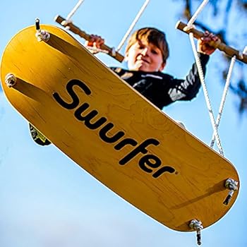 Swurfer - the Original Stand Up Surfing Swing - Curved Maple Wood Board To Easily Surf The Air
