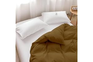 ARlinen 1 Piece Super King Duvet Cover 98x108 Inches, 100% Cotton, Breathable and Ultra Soft Taupe Solid Comforter Cover with Zipper Closure and 4 Corner Ties