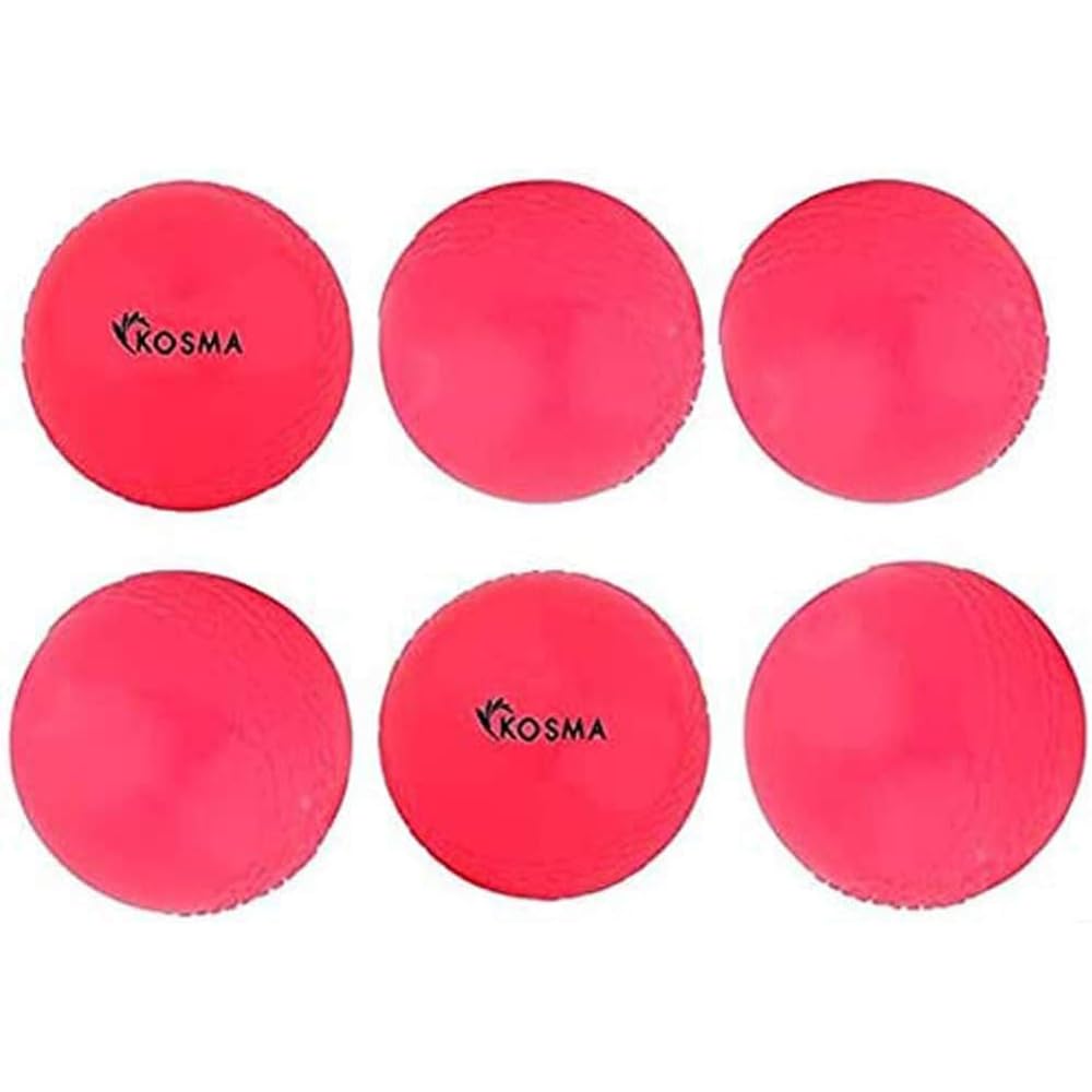 Kosma Pack of 6 Windball Cricket Ball | Indoor & Outdoor Soft Training Cricket Ball for Coaching Practice (Pink)