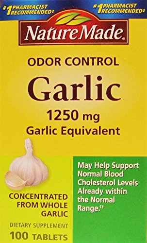 Nature Made Odor Control Garlic, 1250mg, 100 Tabs (Pack of 3) by Nature Made