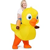 COMIN Inflatable Duck Costume Adult Halloween Blow up Funny Party Halloween Costume for Men/Women 63"