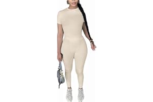 AYWA Two Piece Outfits for Women Fitted Crew Neck T-shirt High Waist Leggings Biker Shorts Matching Sets Streetwear