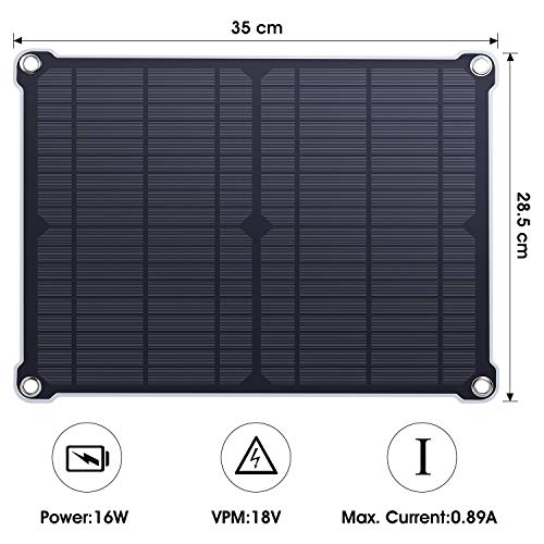 SUAOKI 12V Solar Car Battery Charger, 16W Trickle Solar Panel Charger, Portable and Waterproof Solar Battery Maintainer, Suitable for Motorcycle RV Boat Marine Snowmobile Tractor ATV Marine Trailer - Thumbnail 4